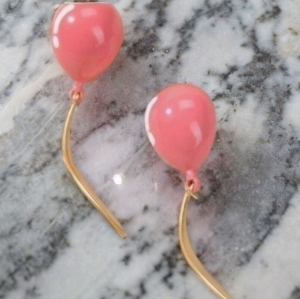 MODCLOTH PINK PARTY BALLOON EARRINGS - Picture 2 of 3